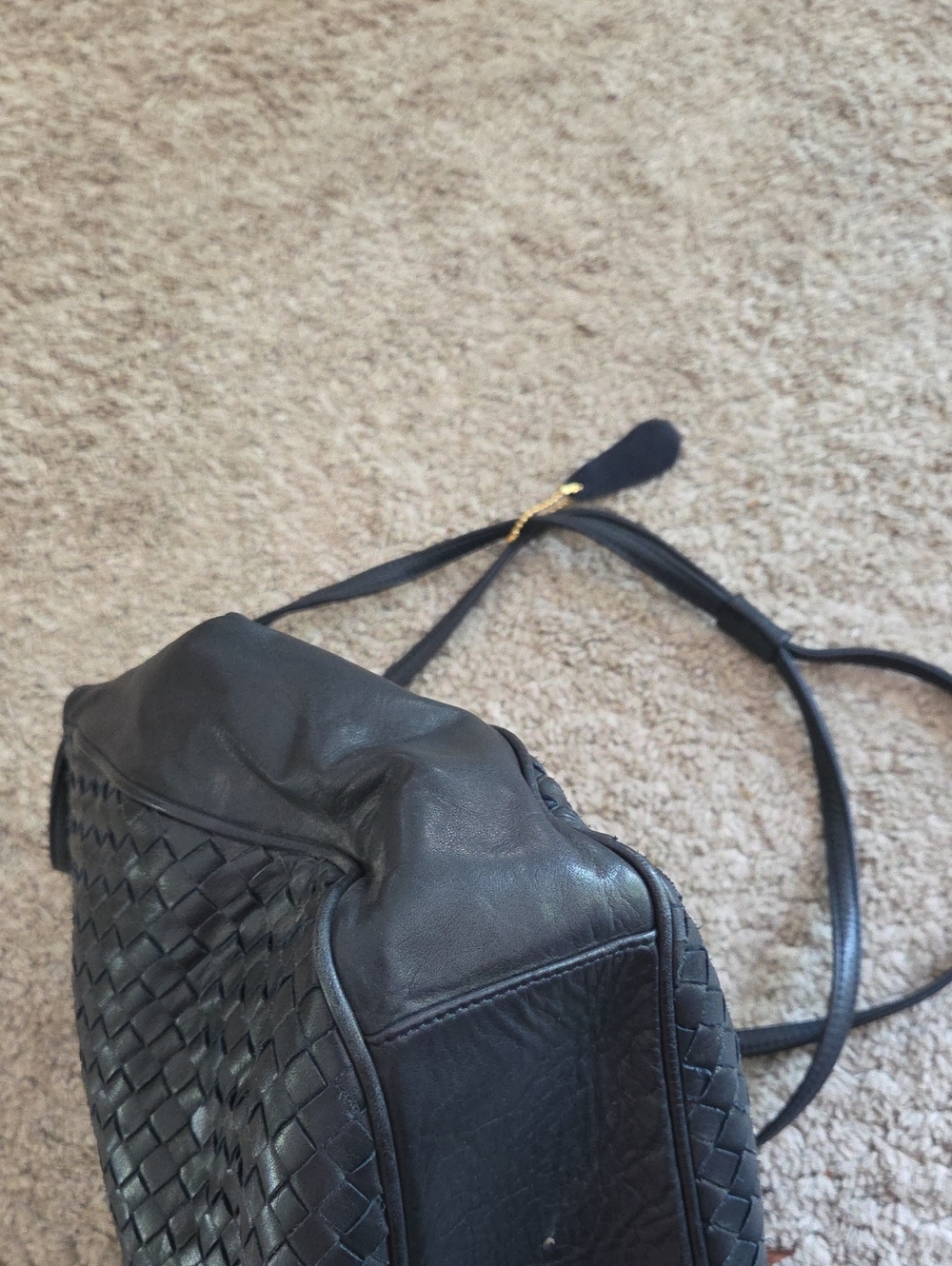 Aspects Blue Leather Woven Leather Bag - Picture 4 of 14